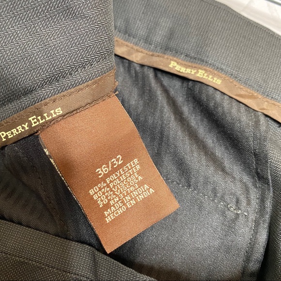 Perry Ellis Herringbone Dress Pants Trousers - Picture 4 of 4